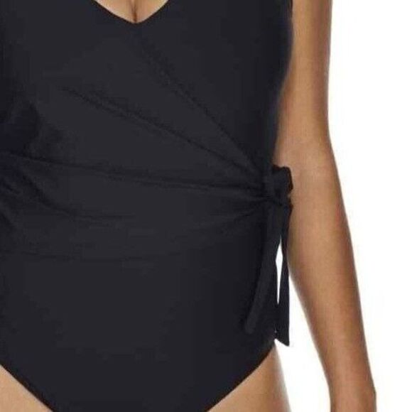 Birdsong Slimming Wrap Underwire One-Piece Swimsuit, Black, 14, 42C 40D 38E NEW - Picture 14 of 16